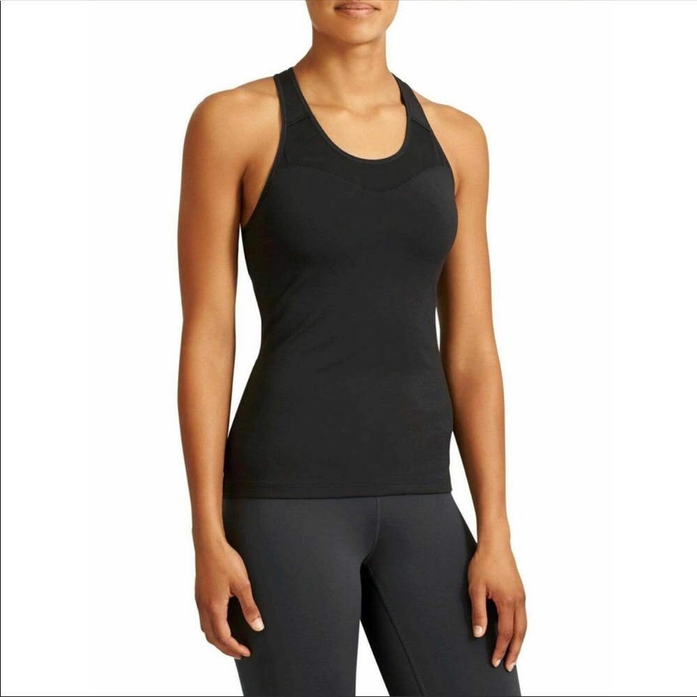 Athleta Black Spiral Support Top Black NWT Large